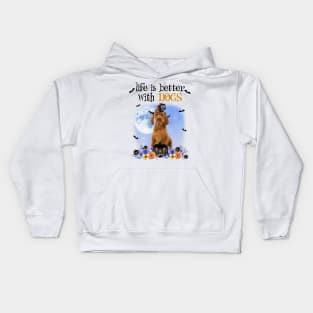 Vizsla Witch Hat Life Is Better With Dogs Halloween Kids Hoodie